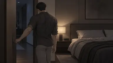 Jalousie derrière la porte