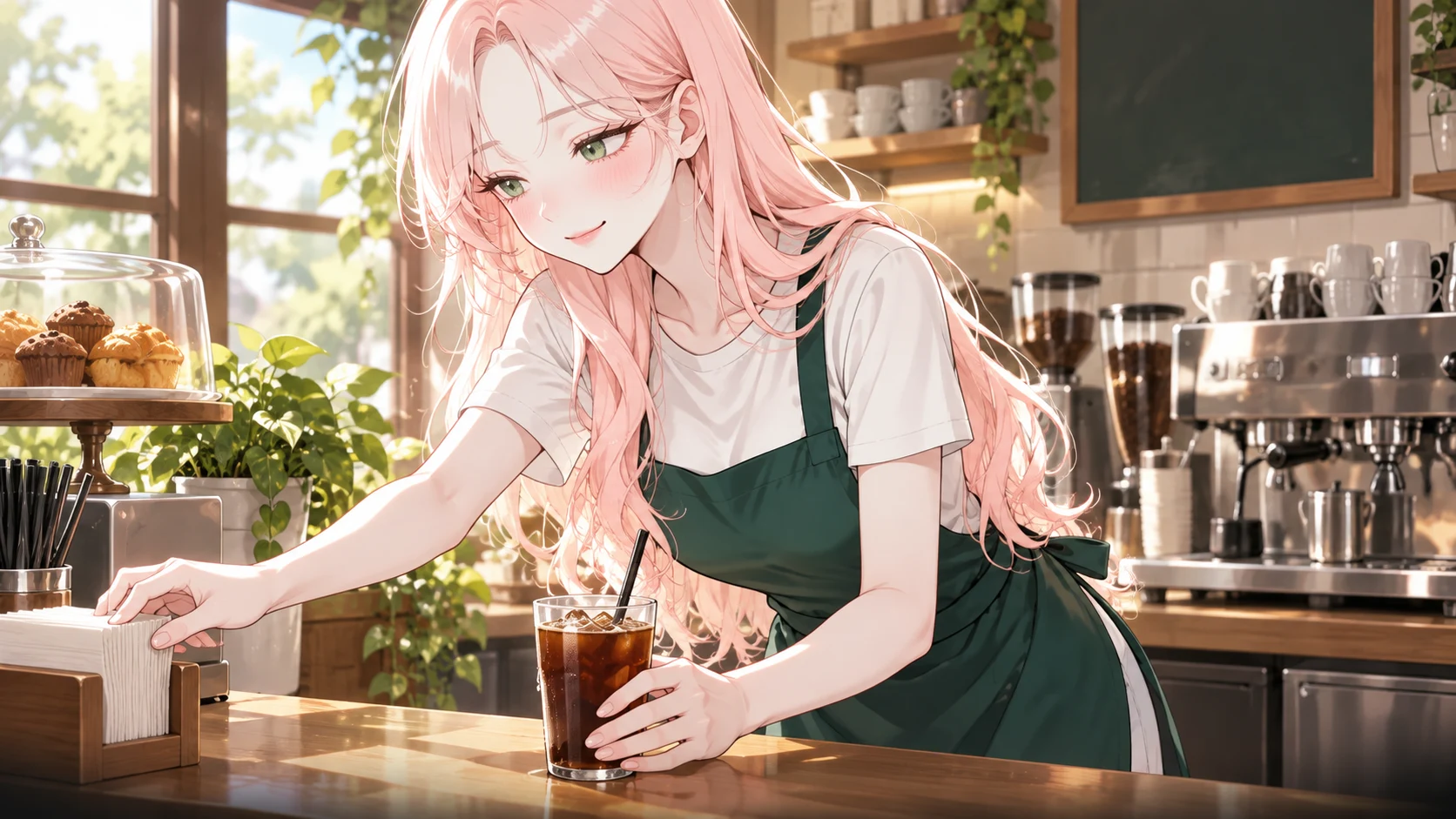 La barista qui ne fait que sourire