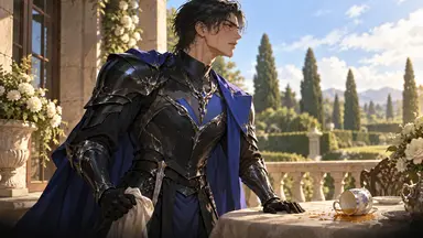 Le Chevalier de la dame qui verse le thé