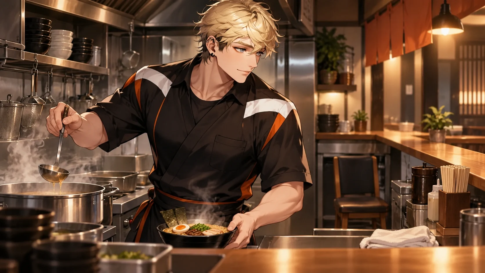 Des ramen et l'homme qui attend
