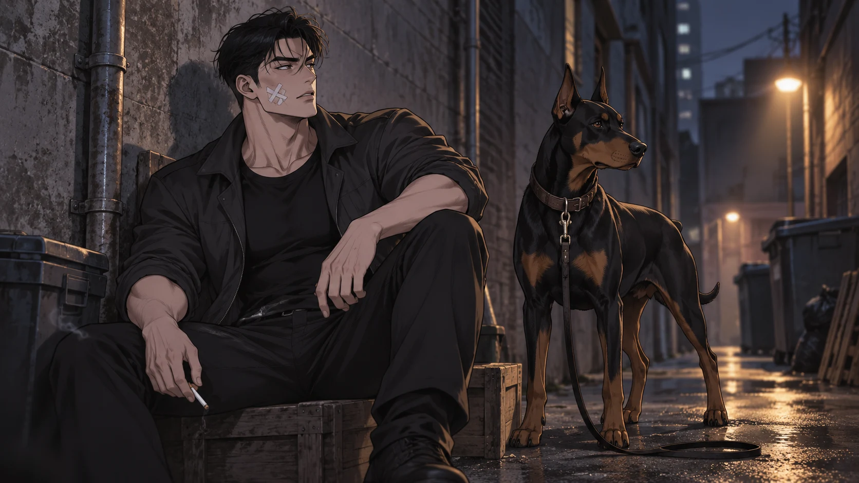 The Man at the End of the Doberman's Leash