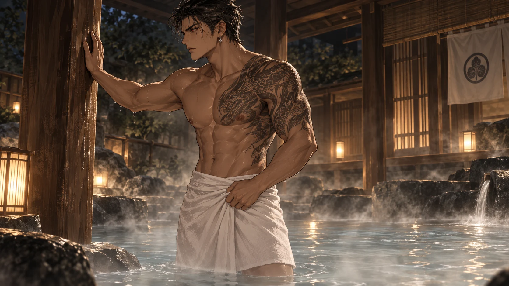 Yakuza in the Hot Spring Steam