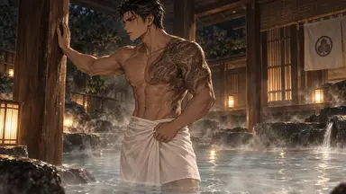 Yakuza in the Hot Spring Steam